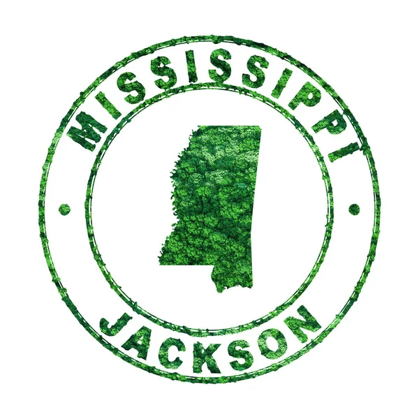 Mapa Mississippi Poštovní Známka Udržitelný Rozvoj Koncepce Emisí Co2 Střihací — Stock fotografie