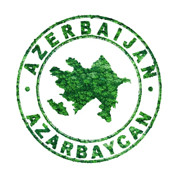Mapa Ázerbájdžánu Poštovní Známka Udržitelný Rozvoj Koncept Emisí Co2 Stezka — Stock fotografie