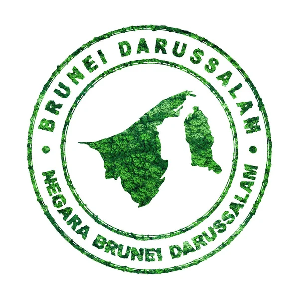 Mappa Del Brunei Darussalam Francobolli Postali Sviluppo Sostenibile Concetto Emissione — Foto Stock