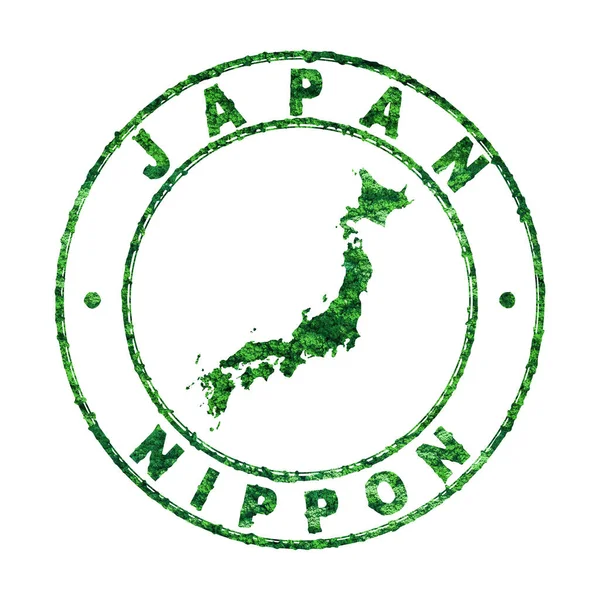 Landkarte Von Japan Briefmarke Nachhaltige Entwicklung Co2 Emissionskonzept Clipping Path — Stockfoto