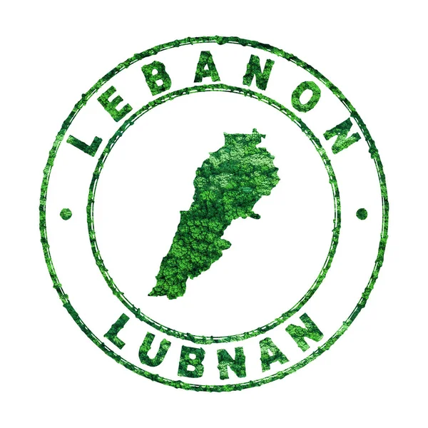 Mapa Líbano Sello Postal Desarrollo Sostenible Concepto Emisiones Co2 Recorte —  Fotos de Stock