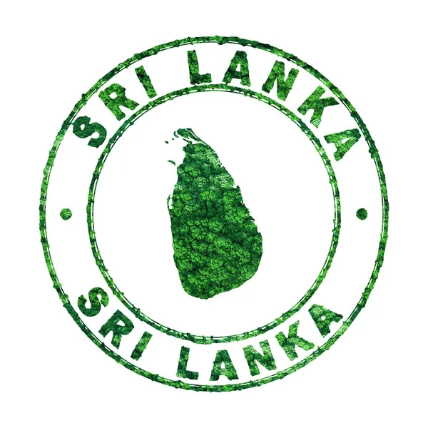 Mapa Srí Lanky Poštovní Známka Udržitelný Rozvoj Koncept Emisí Co2 — Stock fotografie