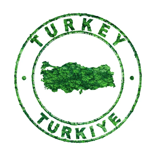 Карта Турции Почтовая Марка Устойчивое Развитие Концепция Выбросов Co2 Траектория — стоковое фото