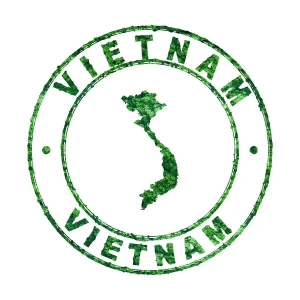 Vietnam Haritası Posta Damgası Sürdürülebilir Geliştirme Co2 Emisyon Konsepti Kırpma — Stok fotoğraf