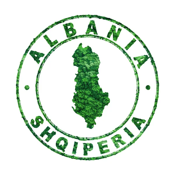 Albánia Térképe Postai Bélyegző Fenntartható Fejlődés Co2 Kibocsátás Koncepciója Vágási — Stock Fotó