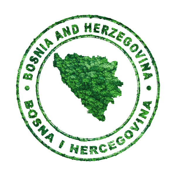 Bosznia Hercegovina Térképe Postai Bélyegző Fenntartható Fejlődés Co2 Kibocsátás Koncepciója — Stock Fotó