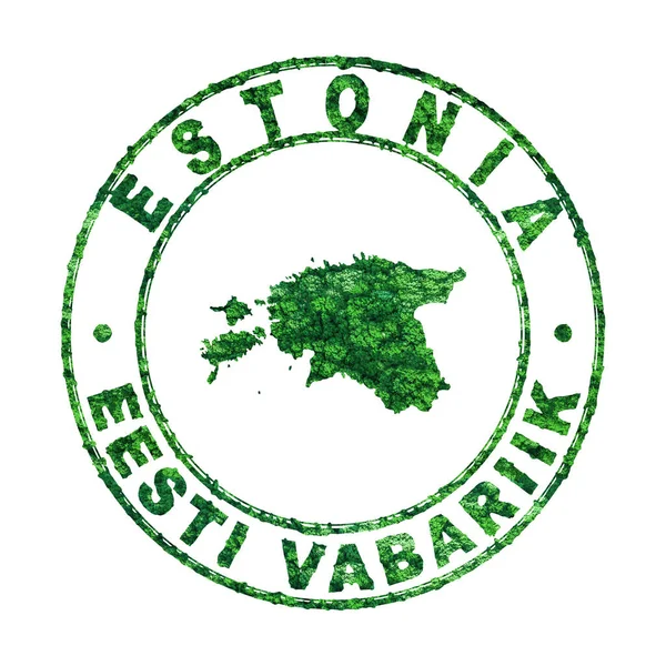 Észtország Térképe Postai Bélyegző Fenntartható Fejlődés Co2 Kibocsátás Koncepciója Vágási — Stock Fotó