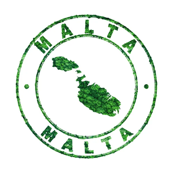 Malta Haritası Posta Damgası Sürdürülebilir Geliştirme Co2 Emisyon Kavramı Kırpma — Stok fotoğraf