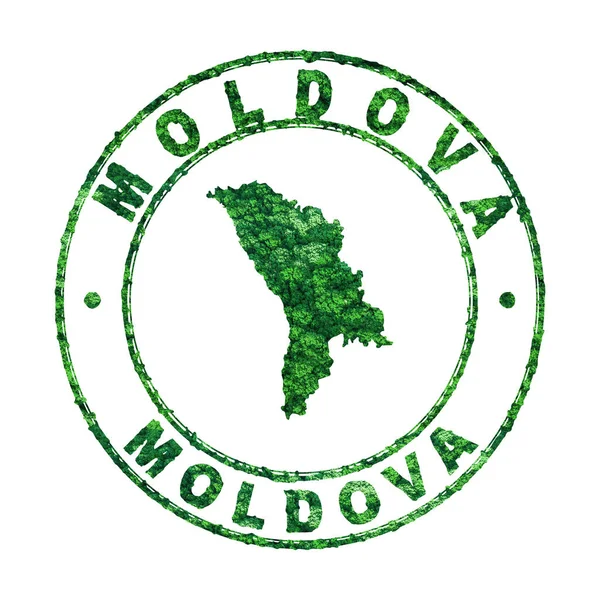 Map Moldova Postal Stamp Sustainable Development Co2 Emission Concept Clipping — Stock Photo, Image