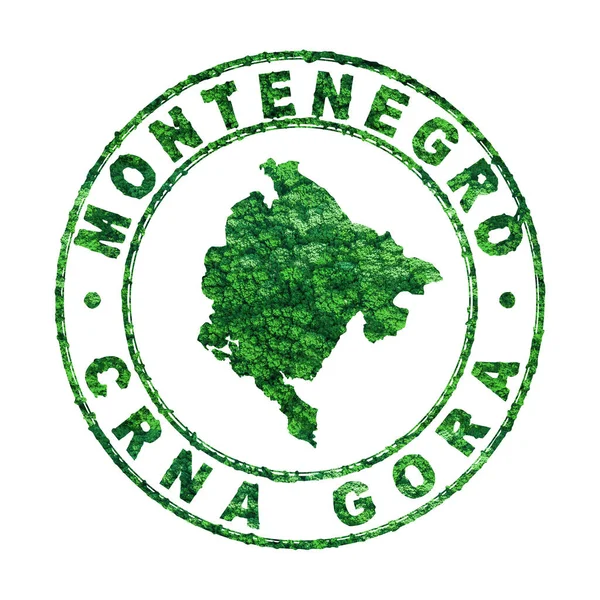 Map Montenegro Postal Stamp Sustainable Development Co2 Emission Concept Clipping — Stock Photo, Image