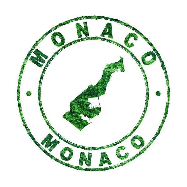 Monako Haritası Posta Damgası Sürdürülebilir Geliştirme Co2 Emisyon Kavramı Kırpma — Stok fotoğraf