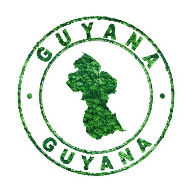 Guyana Haritası, Posta Damgası, Sürdürülebilir Geliştirme, CO2 emisyon kavramı, kırpma yolu