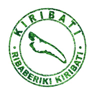 Kiribati Haritası, Posta Damgası, Sürdürülebilir Geliştirme, CO2 emisyon konsepti, kırpma yolu