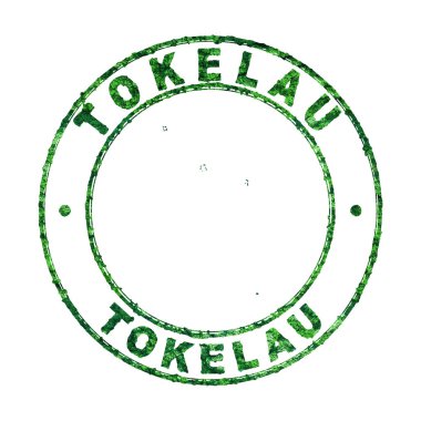 Tokelau Haritası, Posta Damgası, Sürdürülebilir Geliştirme, CO2 emisyon konsepti, kırpma yolu