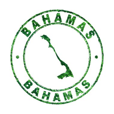 Bahamalar Haritası, Posta Damgası, Sürdürülebilir Geliştirme, CO2 emisyon kavramı, kırpma yolu