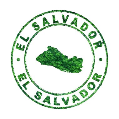 El Salvador Haritası, Posta Damgası, Sürdürülebilir Geliştirme, CO2 emisyon konsepti, kırpma yolu