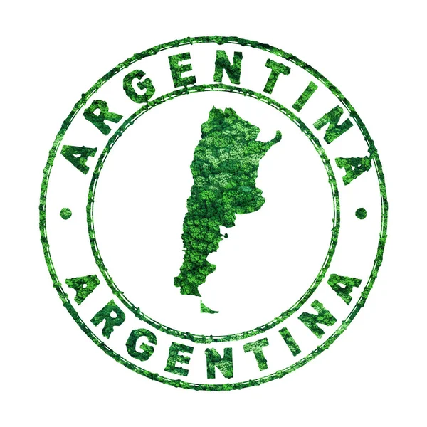Mappa Argentina Francobolli Postali Sviluppo Sostenibile Concetto Emissione Co2 Percorso — Foto Stock