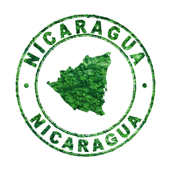 Mapa Nicaragua Postal Stamp Desarrollo Sostenible Concepto Emisiones Co2 Recorte — Foto de Stock