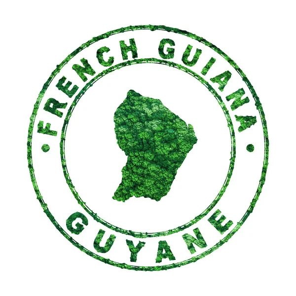 Kaart Van Frans Guyana Postzegel Duurzame Ontwikkeling Co2 Emissieconcept Knippad — Stockfoto