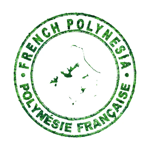 フランス領ポリネシアの地図 郵便切手 持続可能な開発 二酸化炭素排出コンセプト クリッピングパス — ストック写真