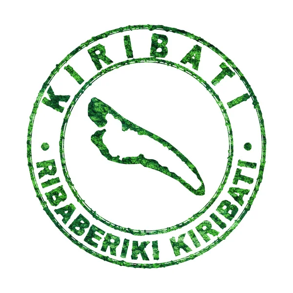 Mappa Kiribati Francobolli Postali Sviluppo Sostenibile Concetto Emissione Co2 Percorso — Foto Stock