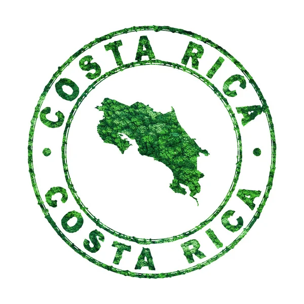 Mapa Costa Rica Postal Stamp Desarrollo Sostenible Concepto Emisiones Co2 — Foto de Stock
