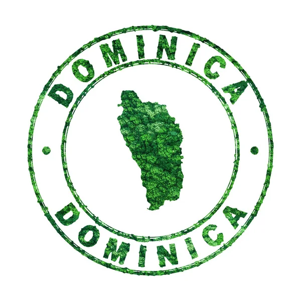 Map Dominica Postal Stamp Sustainable Development Co2 Emission Concept Clipping — Stock Photo, Image