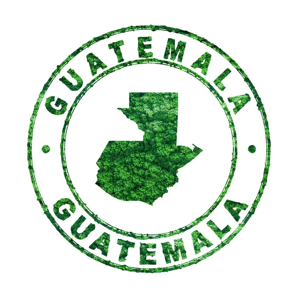 Karte Von Guatemala Briefmarke Nachhaltige Entwicklung Co2 Emissionskonzept Schnittpfad — Stockfoto
