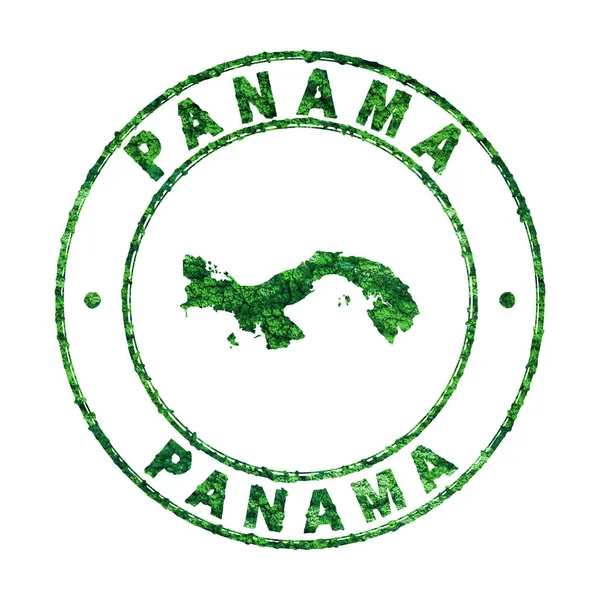 Mappa Panama Francobolli Postali Sviluppo Sostenibile Concetto Emissione Co2 Percorso — Foto Stock