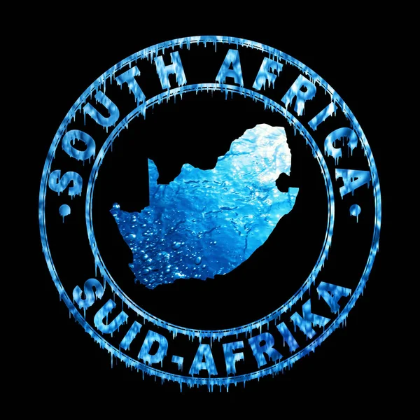 Karta Över Sydafrika Vattenkoncept Clipping Path — Stockfoto