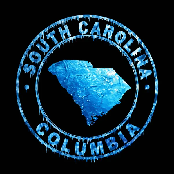 Karte Von South Carolina Wasserkonzept Clipping Path — Stockfoto