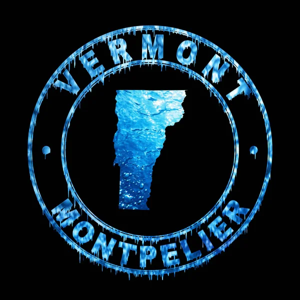Carte Vermont Concept Eau Sentier Coupe — Photo