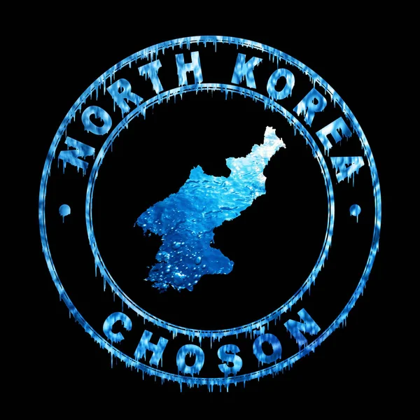 Mapa Severní Koreje Koncept Vody Clipping Path — Stock fotografie