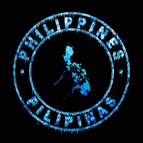 Kaart Van Filippijnen Water Concept Knippad — Stockfoto