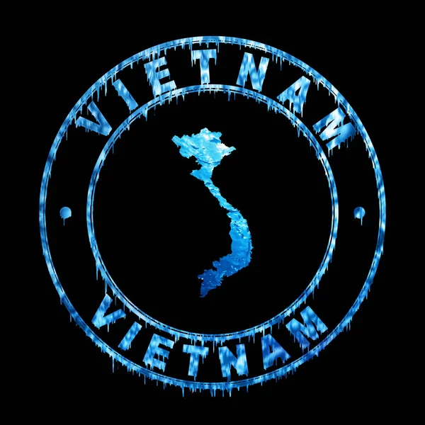 Mapa Vietnam Concepto Agua Ruta Recorte —  Fotos de Stock
