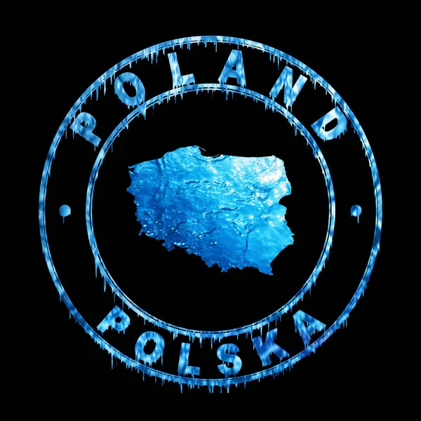 Mapa Polska Koncept Vody Oříznutá Stezka — Stock fotografie