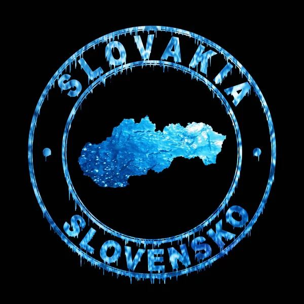 Szlovákia Térképe Vízkoncepció Vágóút — Stock Fotó