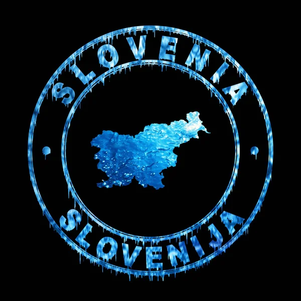 Mapa Slovinska Koncept Vody Oříznutí Cesty — Stock fotografie