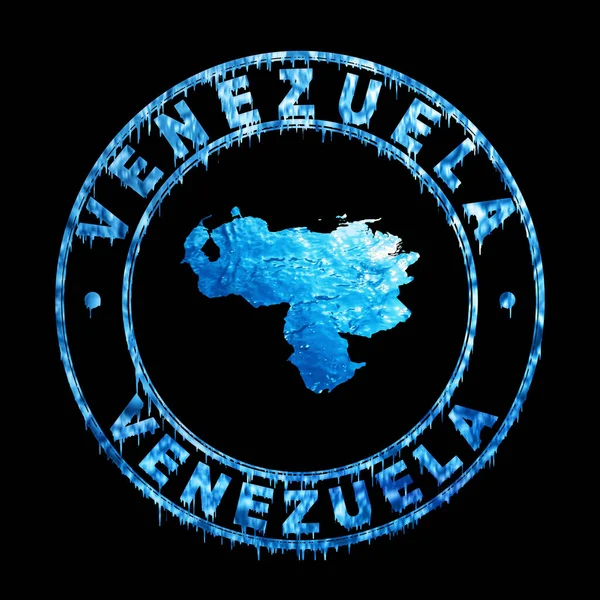 Mapa Venezuely Koncept Vody Oříznutá Stezka — Stock fotografie