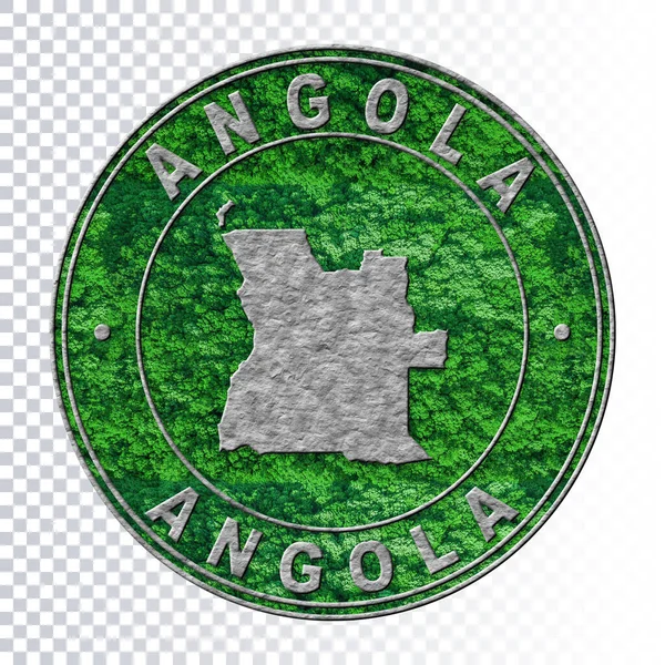 Mapa Angola Conceito Ambiental Conceito Emissão Co2 Caminho Recorte — Fotografia de Stock