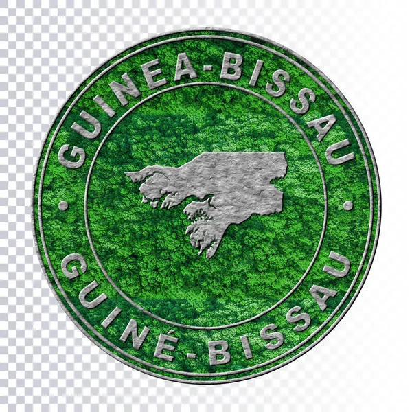 Carte Guinée Bissau Concept Environnement Concept Émission Co2 Chemin Coupe — Photo
