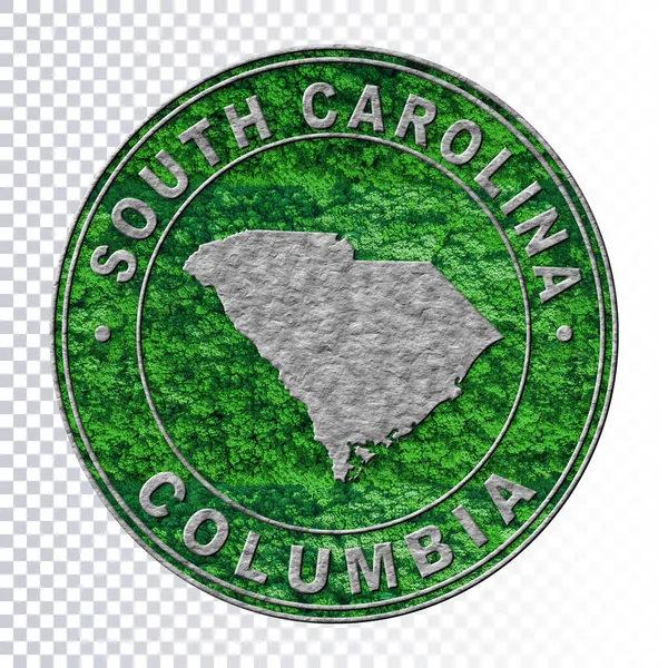 サウスカロライナ州の地図 環境コンセプト Co2エミッションコンセプト クリッピングパス — ストック写真
