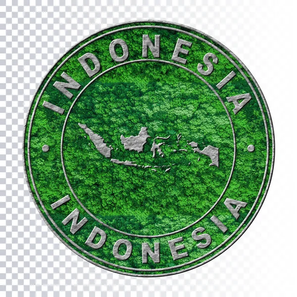 Mapa Indonezji Koncepcja Ochrony Środowiska Koncepcja Emisji Co2 Ścieżka Wycinania — Zdjęcie stockowe
