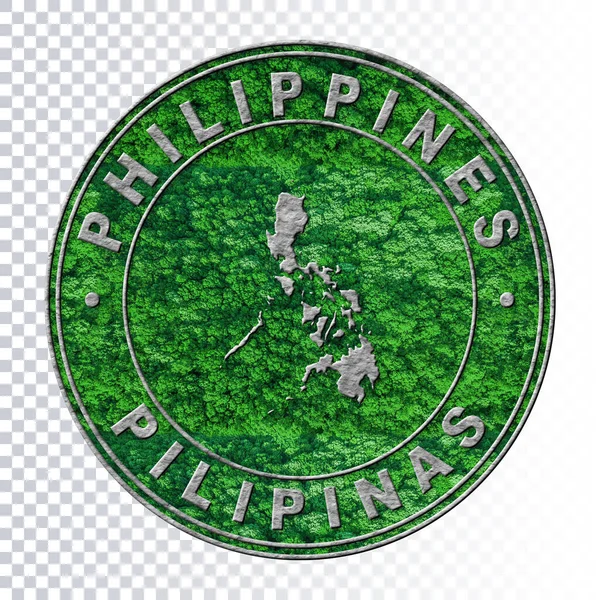 Mapa Das Filipinas Conceito Meio Ambiente Conceito Emissão Co2 Caminho — Fotografia de Stock