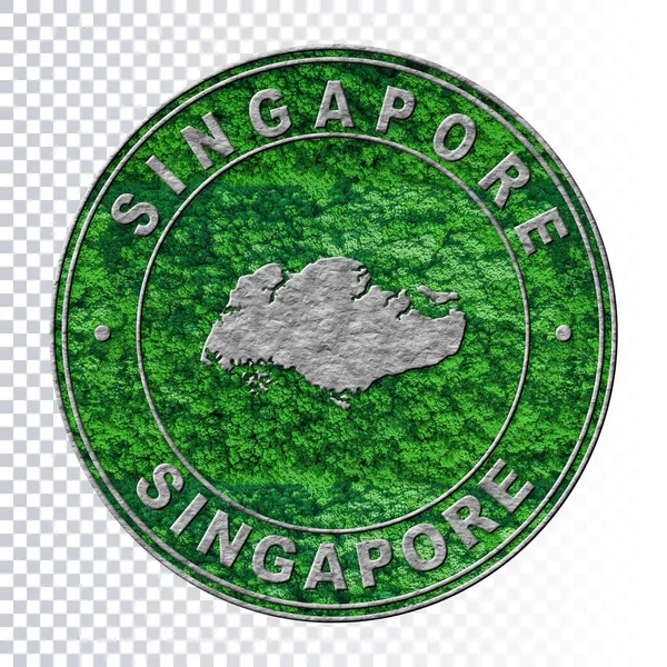 Mapa Singapura Conceito Meio Ambiente Conceito Emissão Co2 Caminho Recorte — Fotografia de Stock