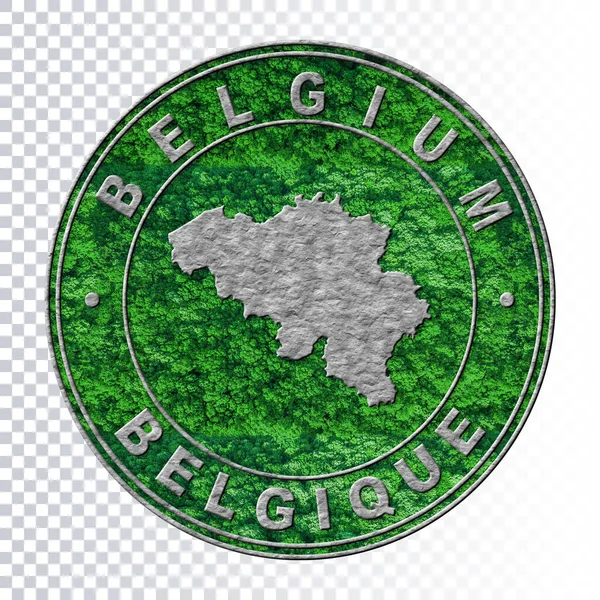 Карта Бельгії Концепція Навколишнього Середовища Концепція Co2 Викидів Відсічний Контур — стокове фото