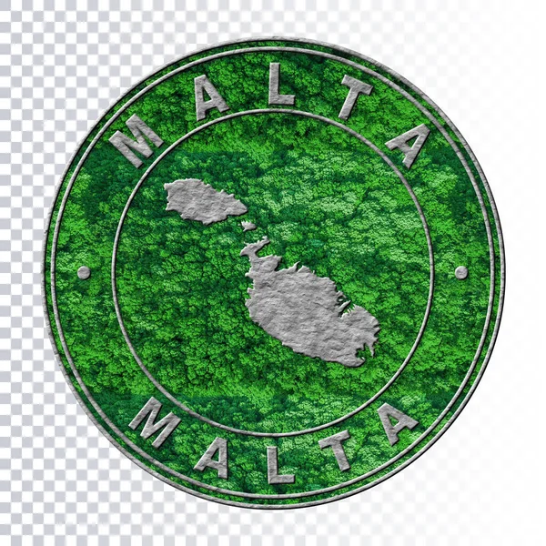 Mapa Malta Conceito Meio Ambiente Conceito Emissão Co2 Caminho Recorte — Fotografia de Stock