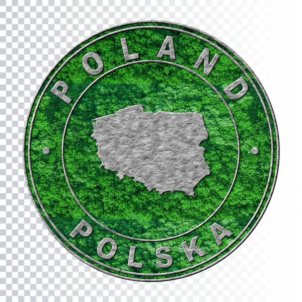 Map Poland Environment Concept Co2 Emission Concept Clipping Path — Stock Photo, Image