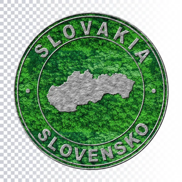 Szlovákia Térképe Környezeti Koncepció Szén Dioxid Kibocsátás Koncepciója Vágási Útvonal — Stock Fotó