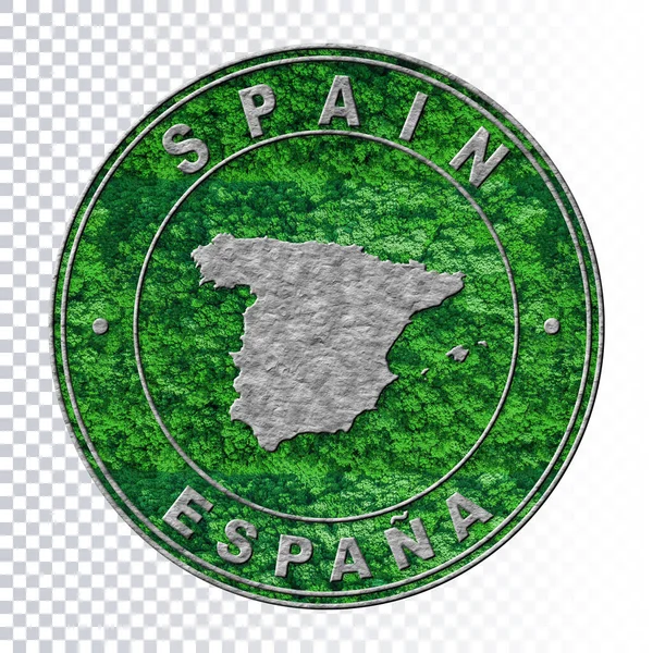 スペインの地図 環境コンセプト Co2排出コンセプト クリッピングパス — ストック写真